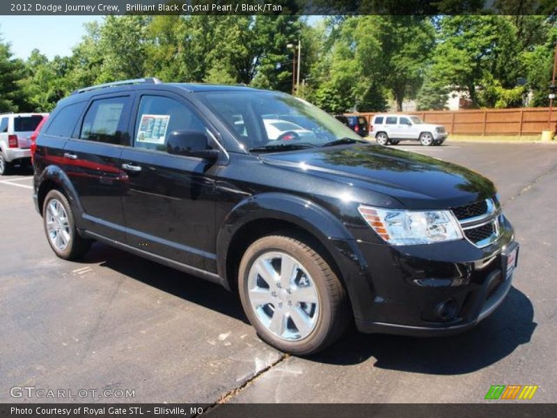 Brilliant Black Crystal Pearl / Black/Tan 2012 Dodge Journey Crew