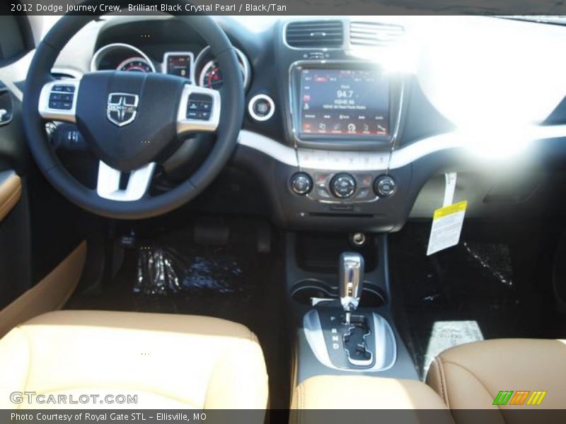 Brilliant Black Crystal Pearl / Black/Tan 2012 Dodge Journey Crew