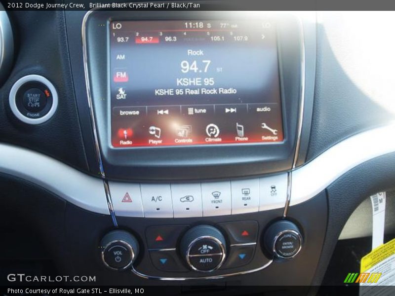 Brilliant Black Crystal Pearl / Black/Tan 2012 Dodge Journey Crew