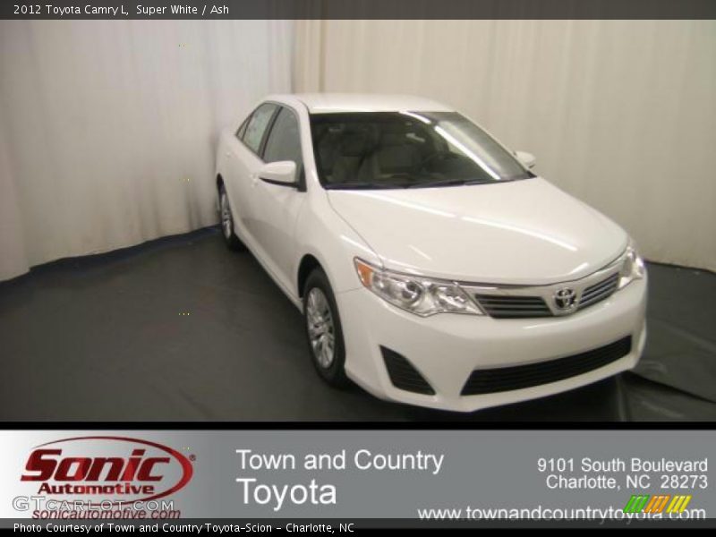 Super White / Ash 2012 Toyota Camry L