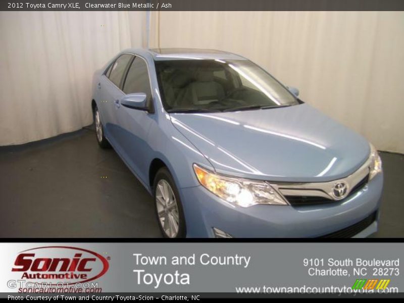 Clearwater Blue Metallic / Ash 2012 Toyota Camry XLE