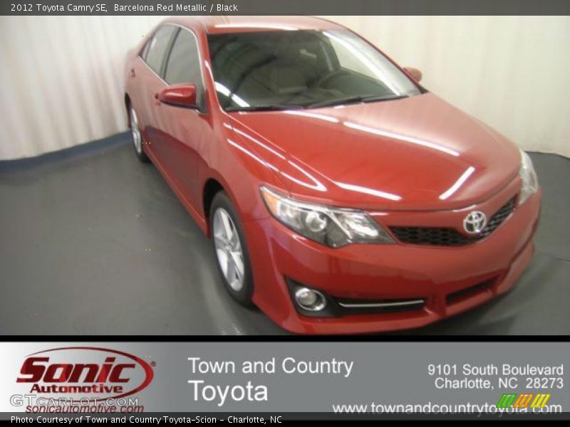 Barcelona Red Metallic / Black 2012 Toyota Camry SE