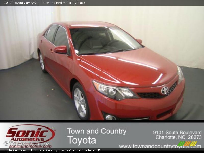 Barcelona Red Metallic / Black 2012 Toyota Camry SE