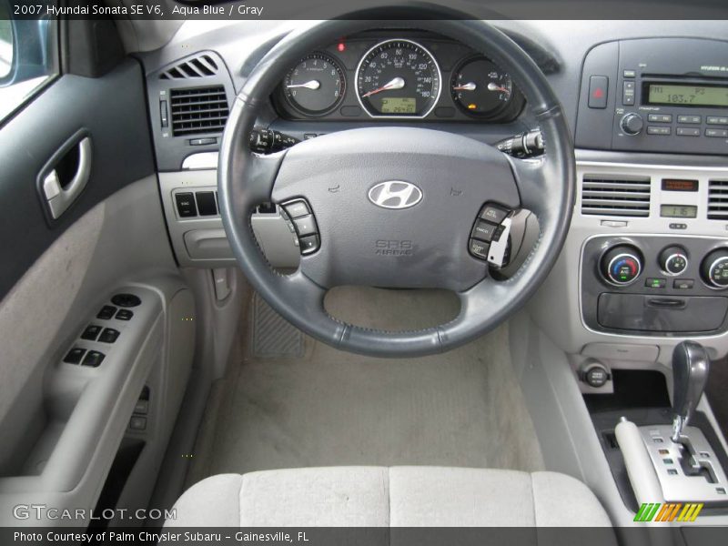 Aqua Blue / Gray 2007 Hyundai Sonata SE V6