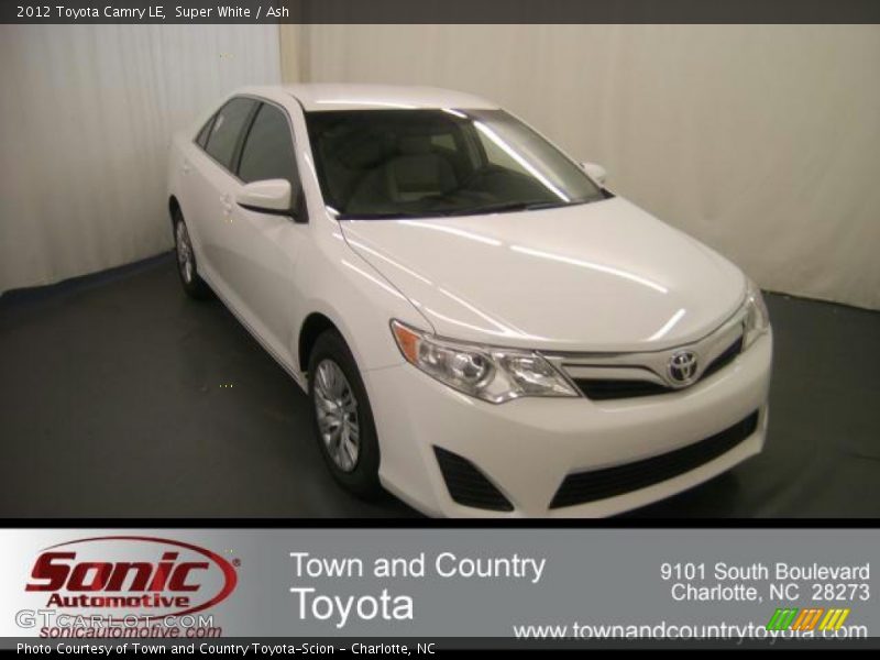 Super White / Ash 2012 Toyota Camry LE