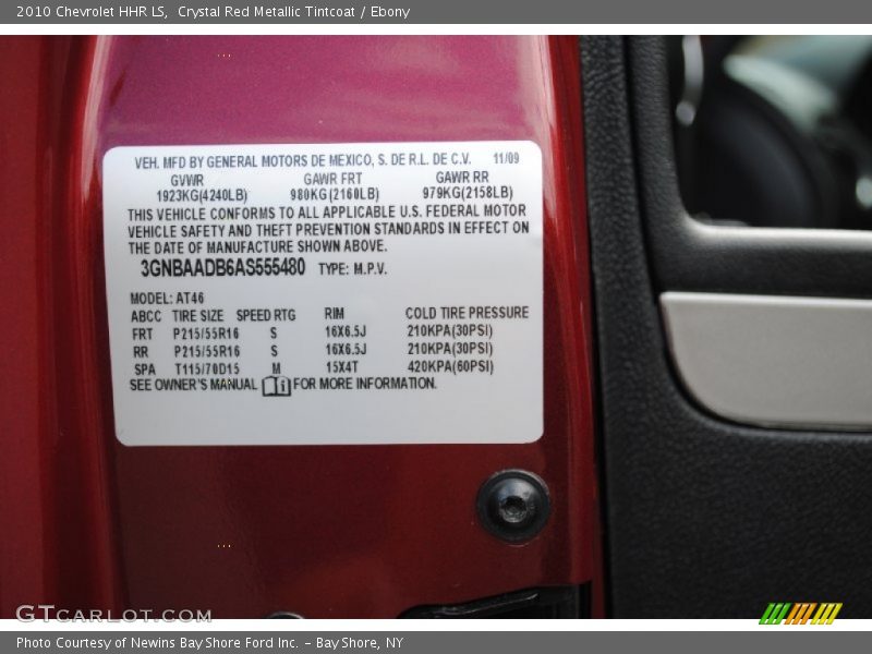 Crystal Red Metallic Tintcoat / Ebony 2010 Chevrolet HHR LS