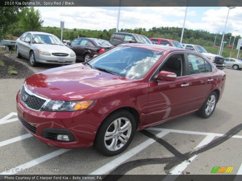 Spicy Red / Black 2010 Kia Optima SX