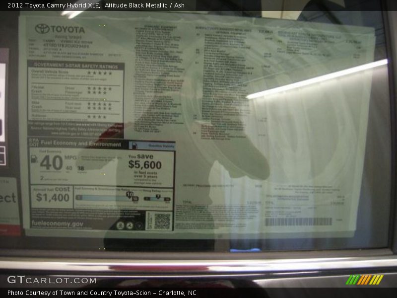 Attitude Black Metallic / Ash 2012 Toyota Camry Hybrid XLE