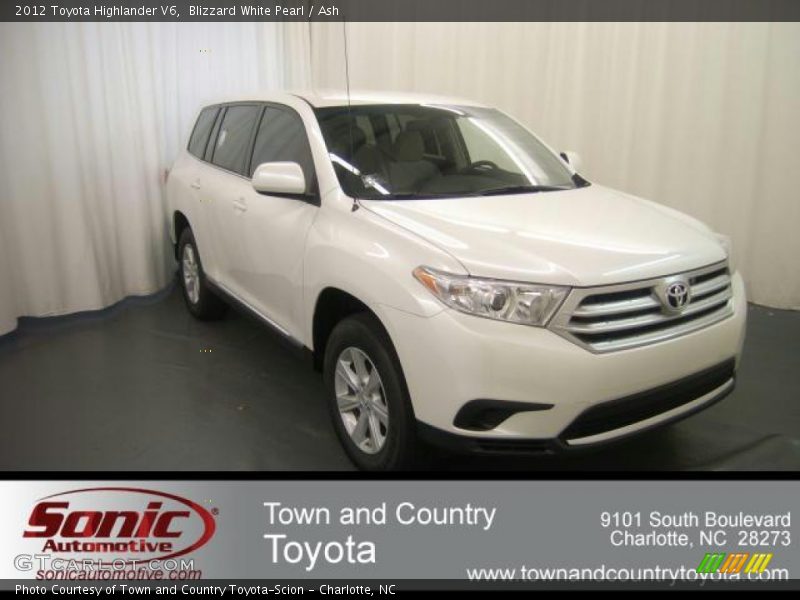 Blizzard White Pearl / Ash 2012 Toyota Highlander V6