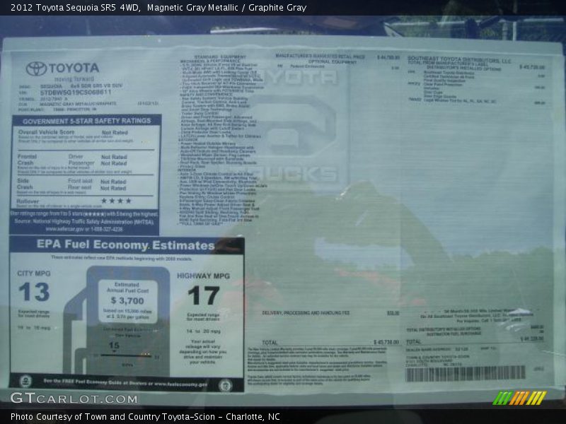 Magnetic Gray Metallic / Graphite Gray 2012 Toyota Sequoia SR5 4WD