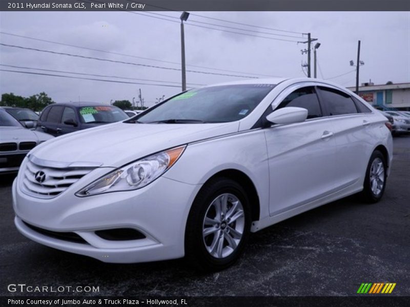 Pearl White / Gray 2011 Hyundai Sonata GLS
