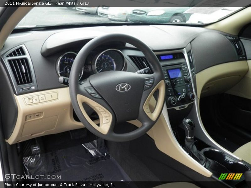 Pearl White / Gray 2011 Hyundai Sonata GLS