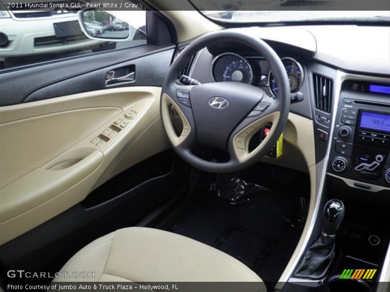 Pearl White / Gray 2011 Hyundai Sonata GLS