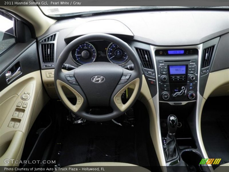 Pearl White / Gray 2011 Hyundai Sonata GLS