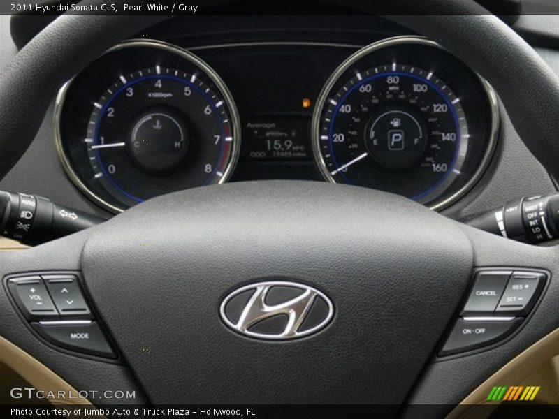 Pearl White / Gray 2011 Hyundai Sonata GLS