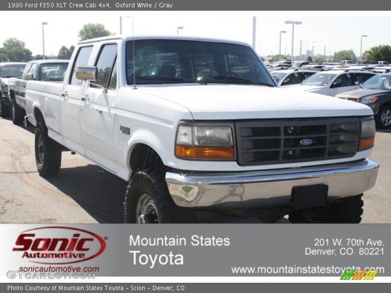 Oxford White / Gray 1990 Ford F350 XLT Crew Cab 4x4
