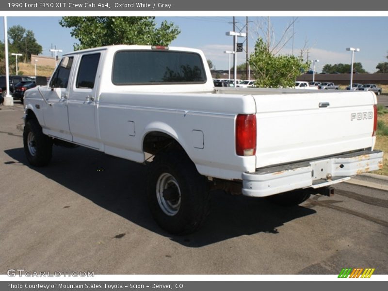 Oxford White / Gray 1990 Ford F350 XLT Crew Cab 4x4