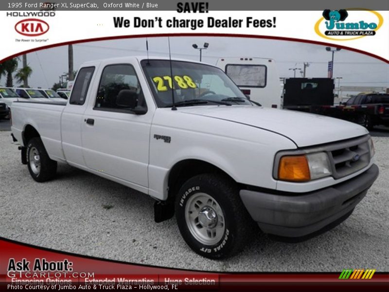 Oxford White / Blue 1995 Ford Ranger XL SuperCab