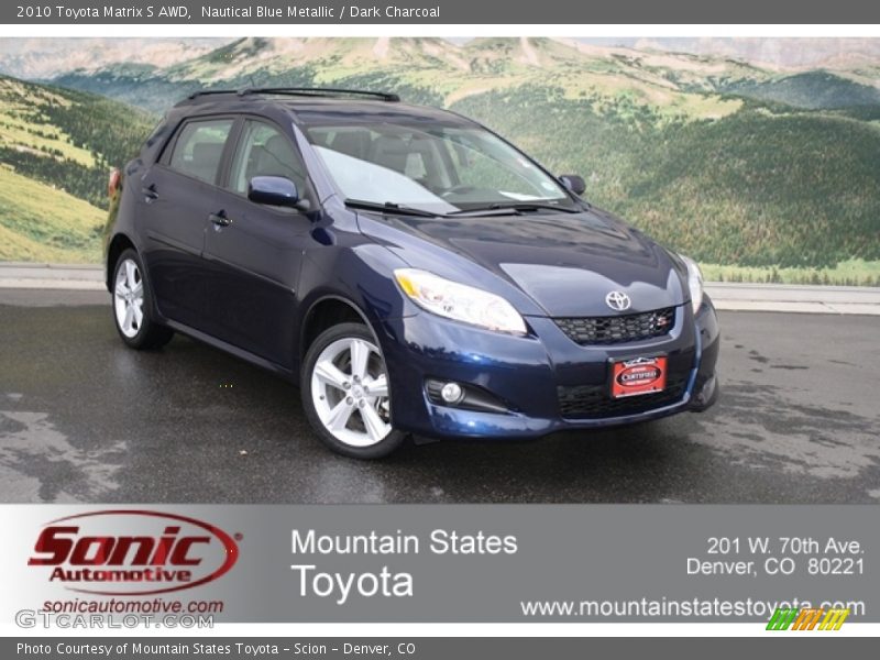 Nautical Blue Metallic / Dark Charcoal 2010 Toyota Matrix S AWD
