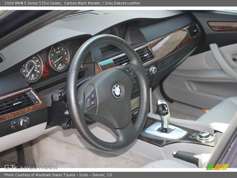 Carbon Black Metallic / Grey Dakota Leather 2009 BMW 5 Series 535xi Sedan