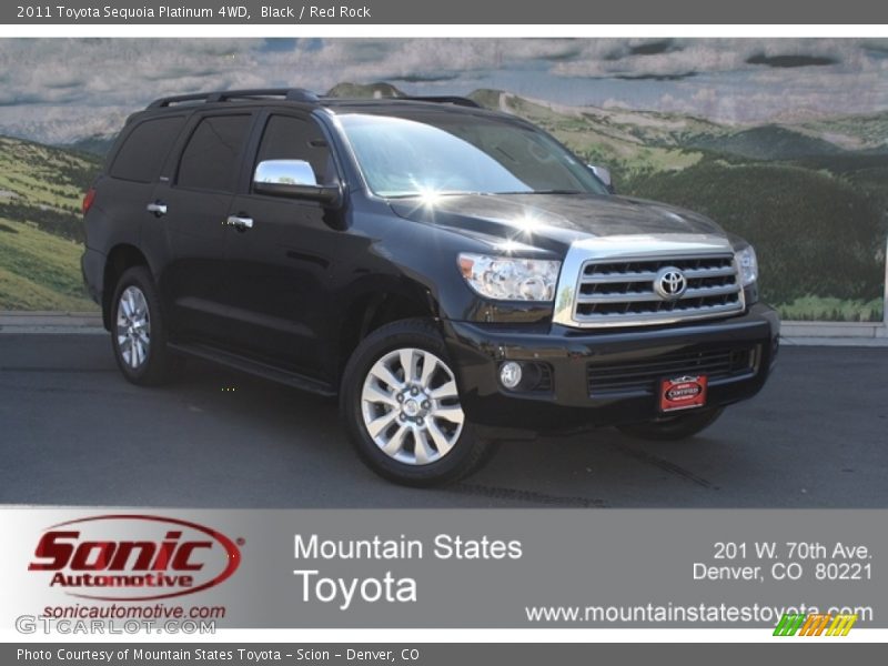 Black / Red Rock 2011 Toyota Sequoia Platinum 4WD