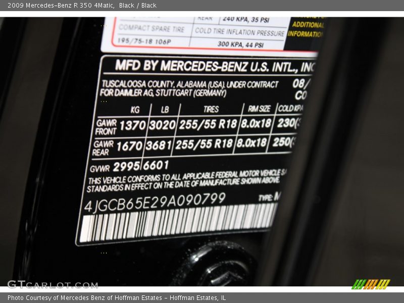 Black / Black 2009 Mercedes-Benz R 350 4Matic
