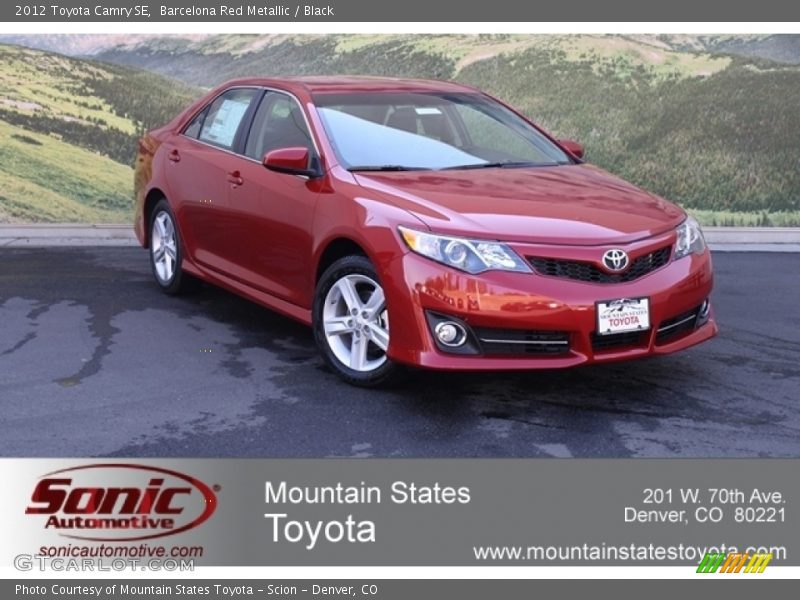 Barcelona Red Metallic / Black 2012 Toyota Camry SE