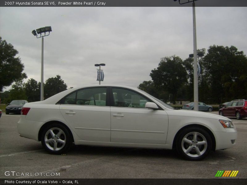 Powder White Pearl / Gray 2007 Hyundai Sonata SE V6