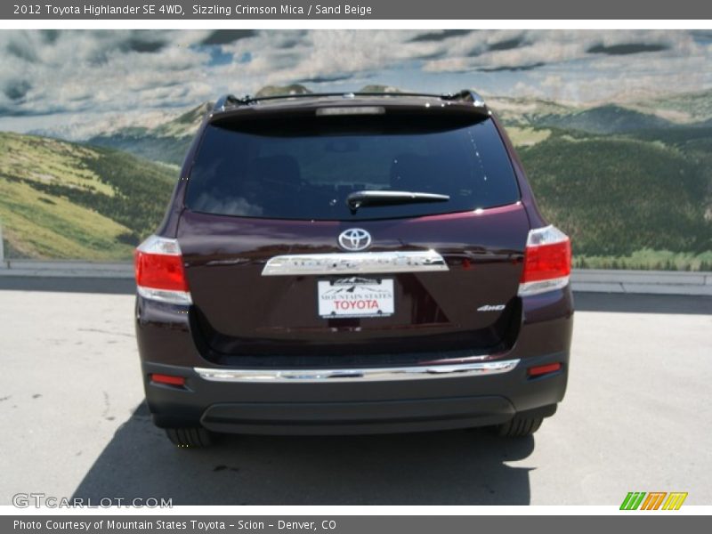 Sizzling Crimson Mica / Sand Beige 2012 Toyota Highlander SE 4WD
