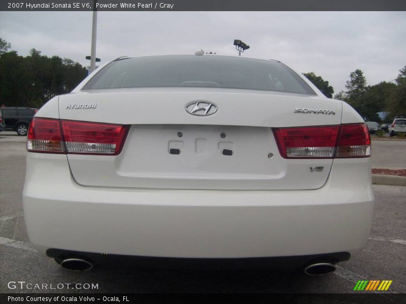Powder White Pearl / Gray 2007 Hyundai Sonata SE V6