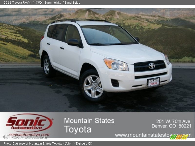 Super White / Sand Beige 2012 Toyota RAV4 I4 4WD