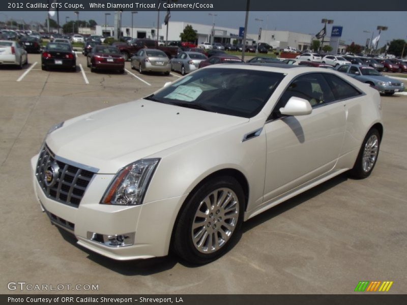 White Diamond Tricoat / Cashmere/Cocoa 2012 Cadillac CTS Coupe