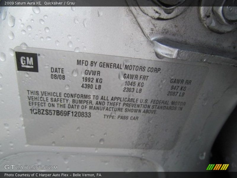 Quicksilver / Gray 2009 Saturn Aura XE