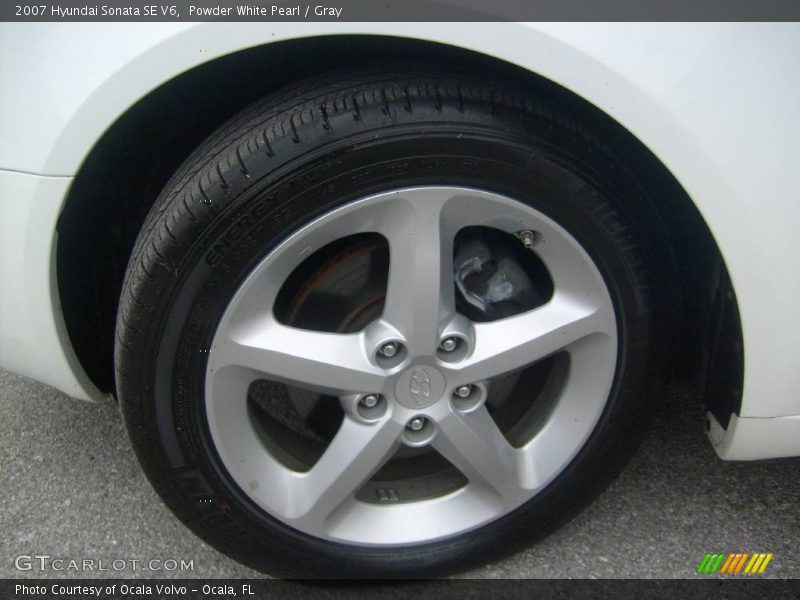 Powder White Pearl / Gray 2007 Hyundai Sonata SE V6