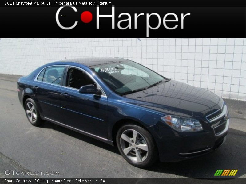 Imperial Blue Metallic / Titanium 2011 Chevrolet Malibu LT