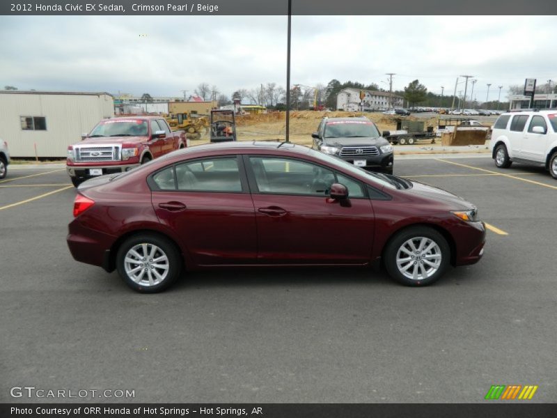 Crimson Pearl / Beige 2012 Honda Civic EX Sedan