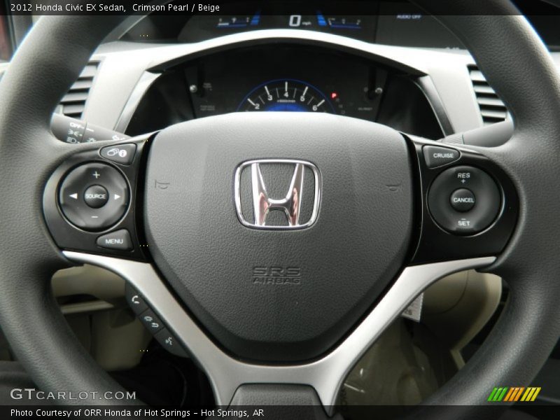 Crimson Pearl / Beige 2012 Honda Civic EX Sedan