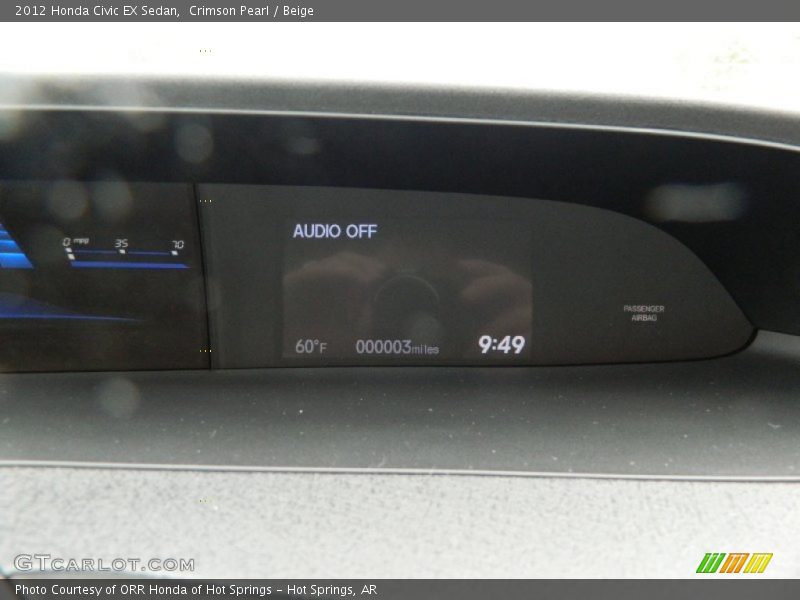 Crimson Pearl / Beige 2012 Honda Civic EX Sedan