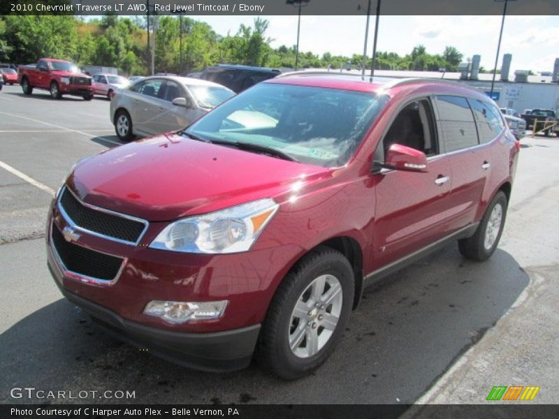 Red Jewel Tintcoat / Ebony 2010 Chevrolet Traverse LT AWD