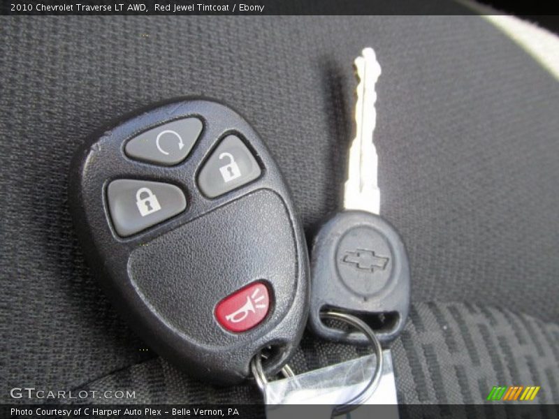 Red Jewel Tintcoat / Ebony 2010 Chevrolet Traverse LT AWD