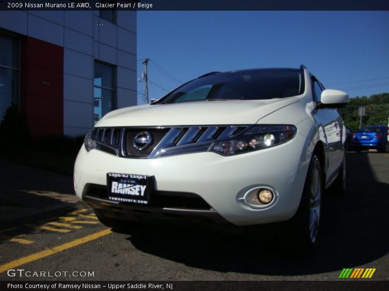 Glacier Pearl / Beige 2009 Nissan Murano LE AWD