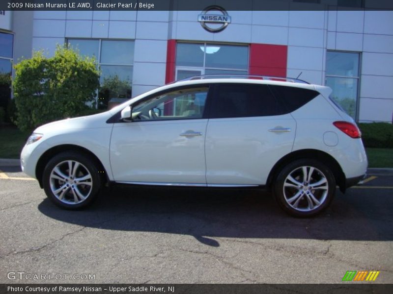 Glacier Pearl / Beige 2009 Nissan Murano LE AWD