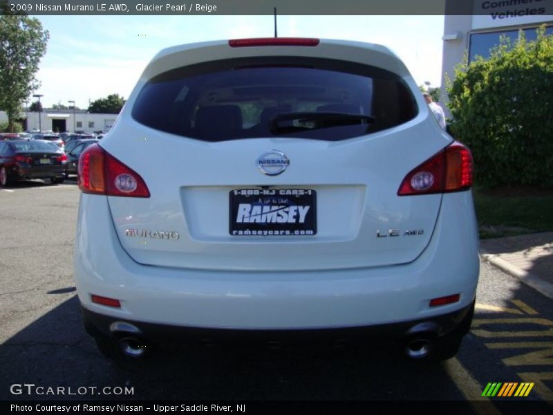 Glacier Pearl / Beige 2009 Nissan Murano LE AWD