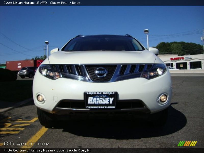 Glacier Pearl / Beige 2009 Nissan Murano LE AWD