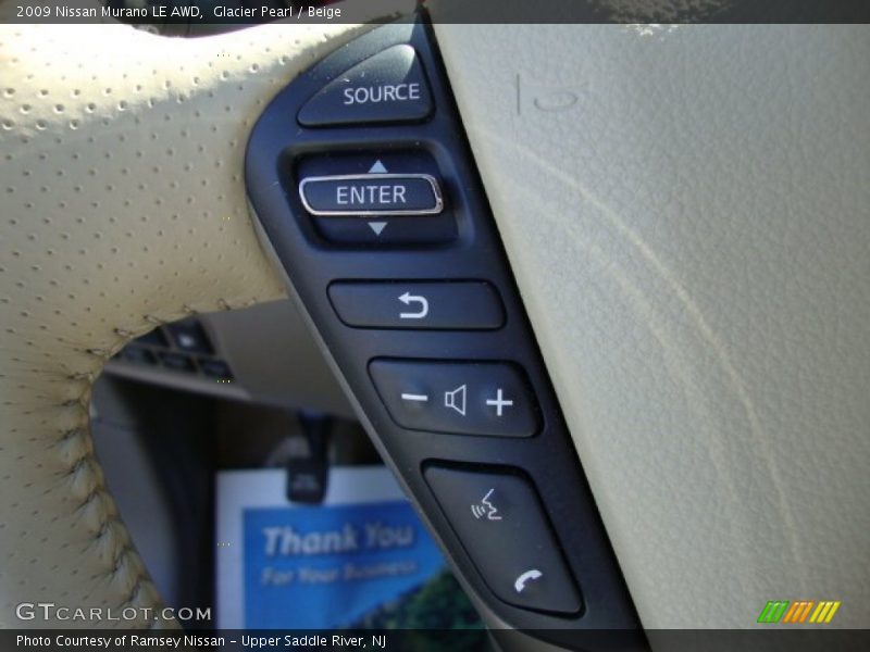 Glacier Pearl / Beige 2009 Nissan Murano LE AWD