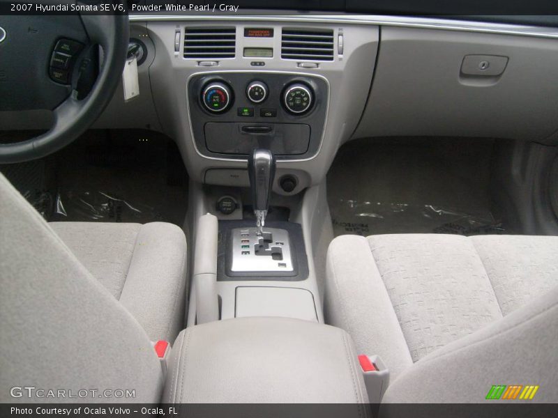 Powder White Pearl / Gray 2007 Hyundai Sonata SE V6