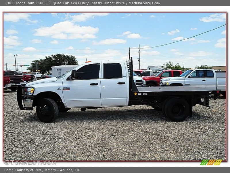 Bright White / Medium Slate Gray 2007 Dodge Ram 3500 SLT Quad Cab 4x4 Dually Chassis