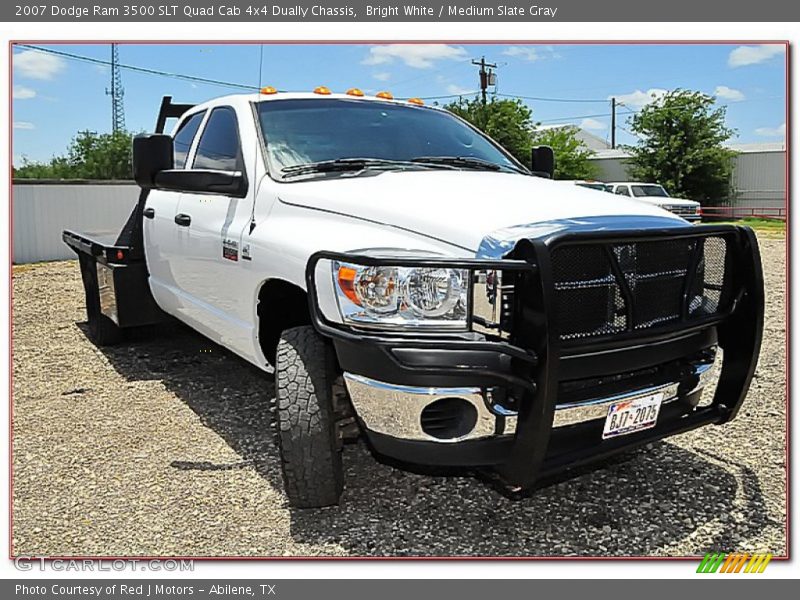 Bright White / Medium Slate Gray 2007 Dodge Ram 3500 SLT Quad Cab 4x4 Dually Chassis