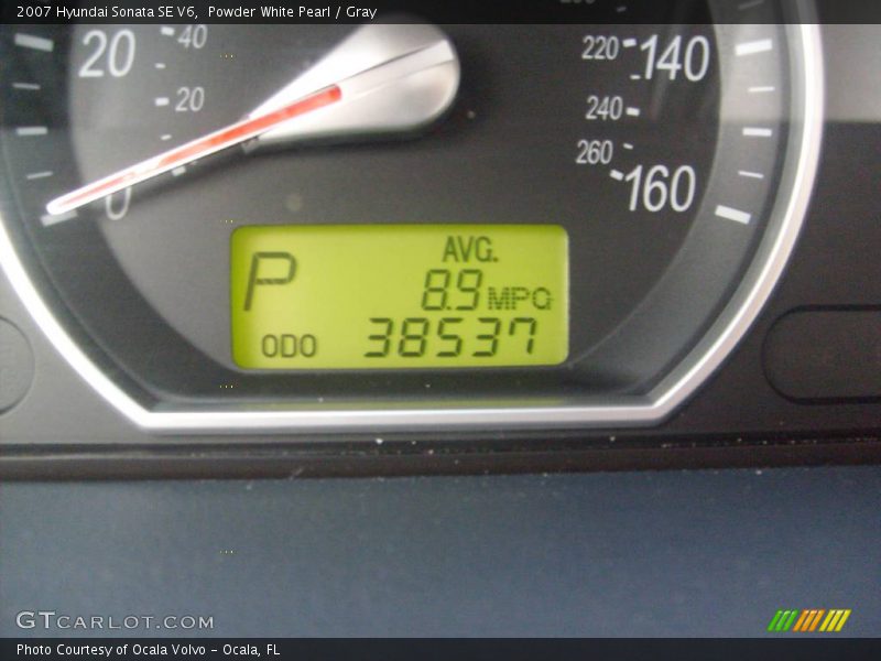 Powder White Pearl / Gray 2007 Hyundai Sonata SE V6