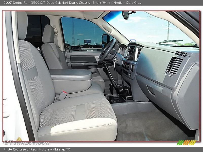 Bright White / Medium Slate Gray 2007 Dodge Ram 3500 SLT Quad Cab 4x4 Dually Chassis